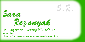 sara rezsnyak business card